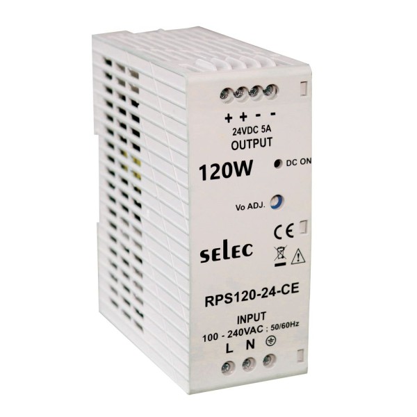 Schaltnetzteil; 5A; 120W; 190-264VAC / 127-370VDC; O/P: 24VDC; Überlast-/ Überspannungsschutz; Hutschiene